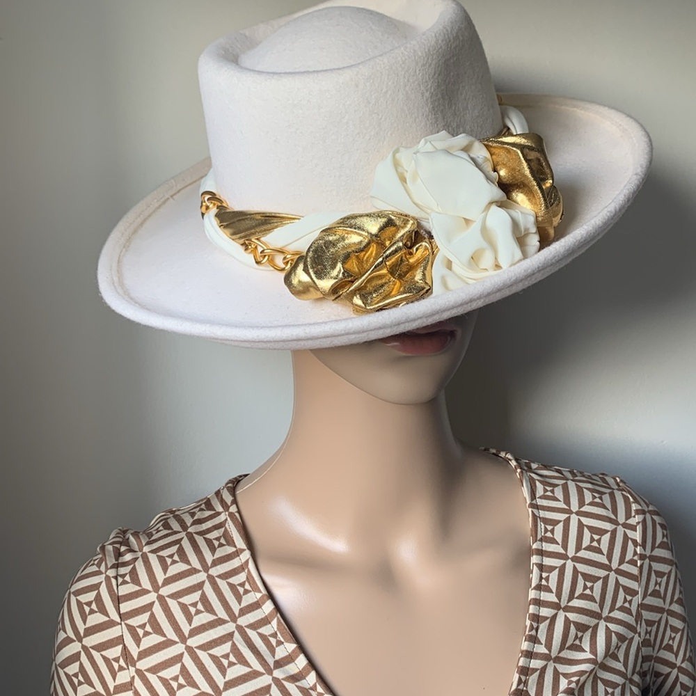 Vintage 100% Wool off/white hat - Picture 2 of 11